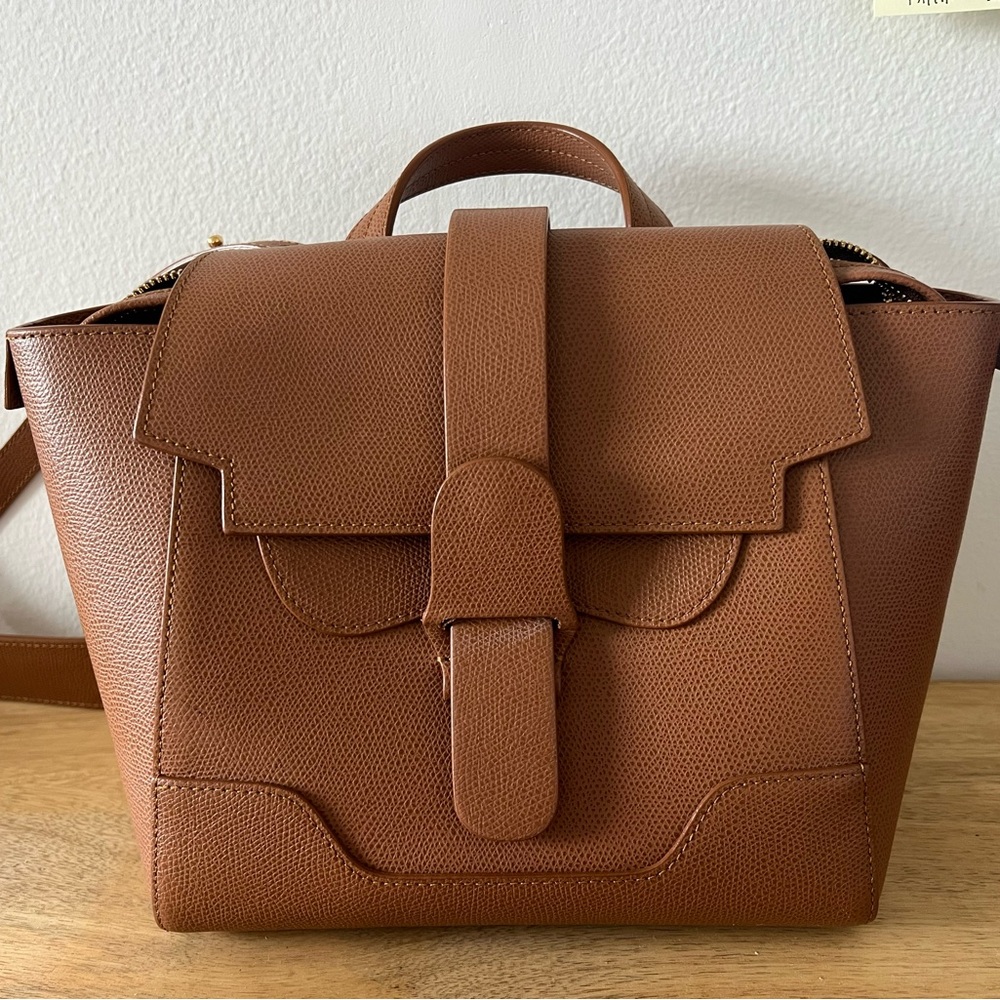Senreve Tan Leather Shoulder Bag